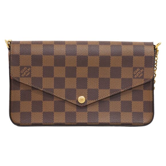 Louis Vuitton N6032 Pochette Felicie Damier Ebene Shoulder Bag - Picture 1 of 14